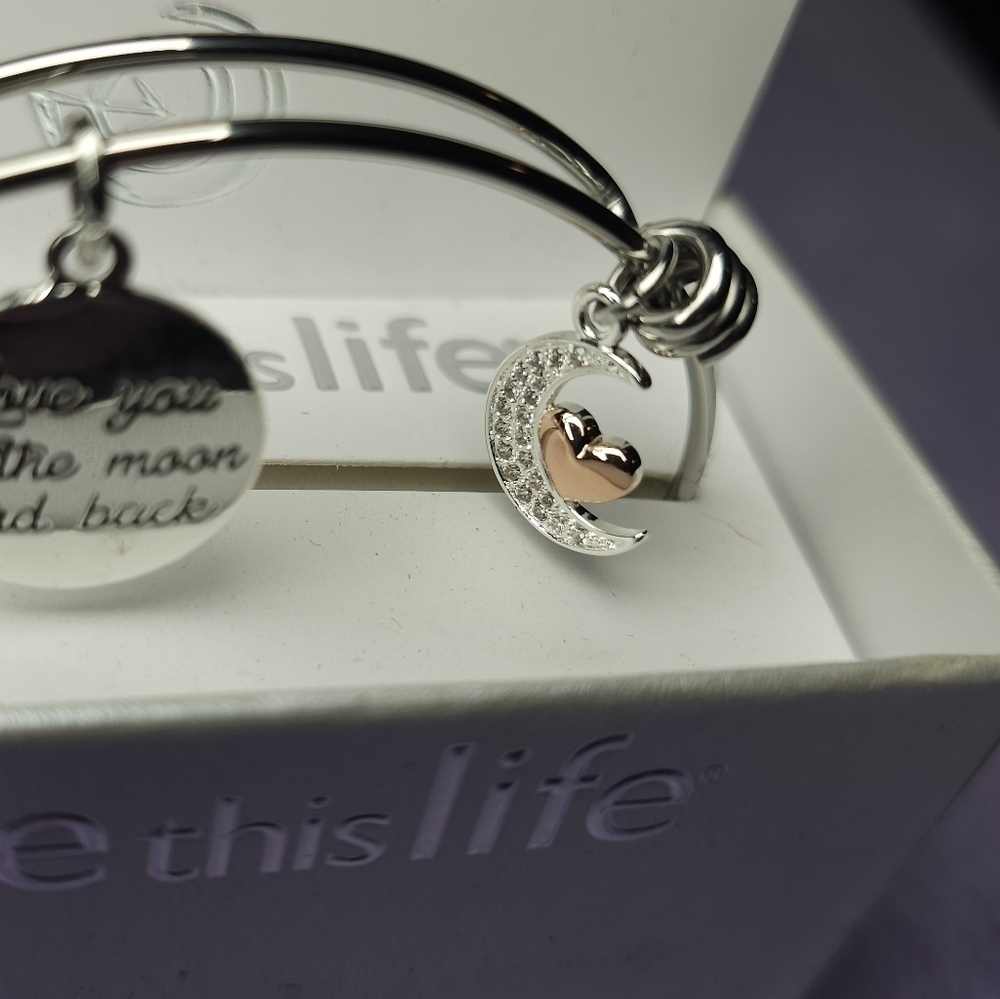 👍 5 For $20 Love This Life Silver Tone Adjustable Charm Bracelet - Picture 4 of 5